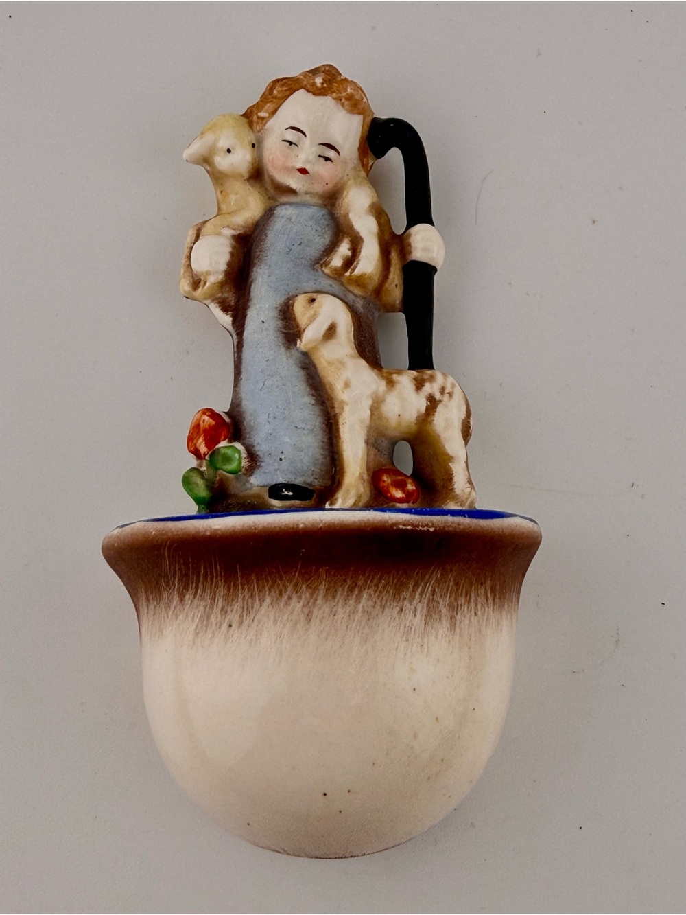 Vintage 1950s Hummel Goebel "Good Shepherd" Holy Water Font 35/0 TMK-2 Full Bee